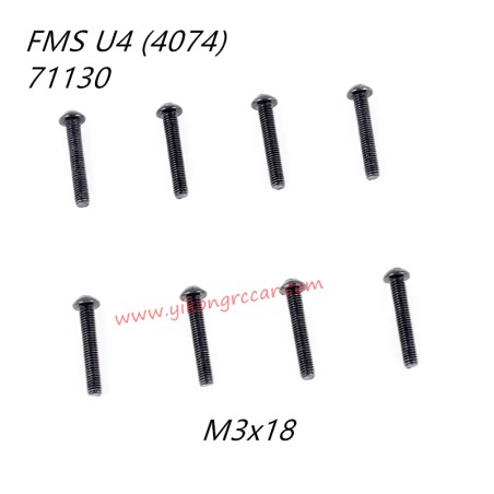 FMS 10702 (4074) 1/7 RC Car Parts Button Head Screws M3x18 APSC71130