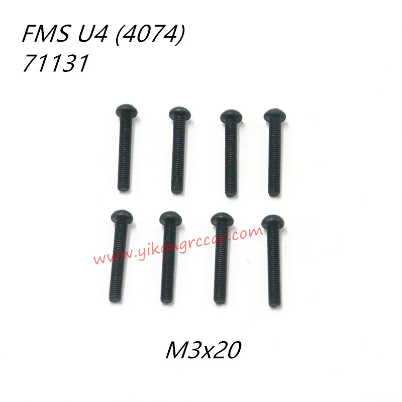 FMS 10702 (4074) 1/7 RC Car Parts Button Head Screws M3x20 APSC71131 FMS 10702 (4074) 1/7 RC Car Parts Button Head Screws M3x20 APSC71131