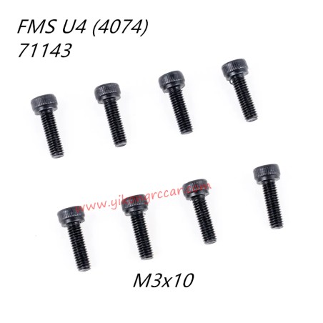 FMS 10702 (4074) 1/7 RC Car Parts Cap Head Screws M3x10 APSC71143