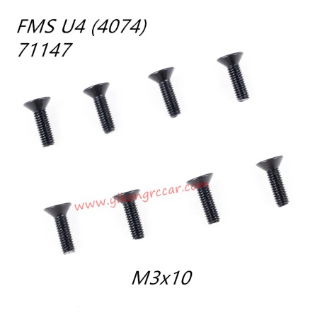 FMS U4 10702 RC Car Parts Flat Head Screws M3x10 APSC71147