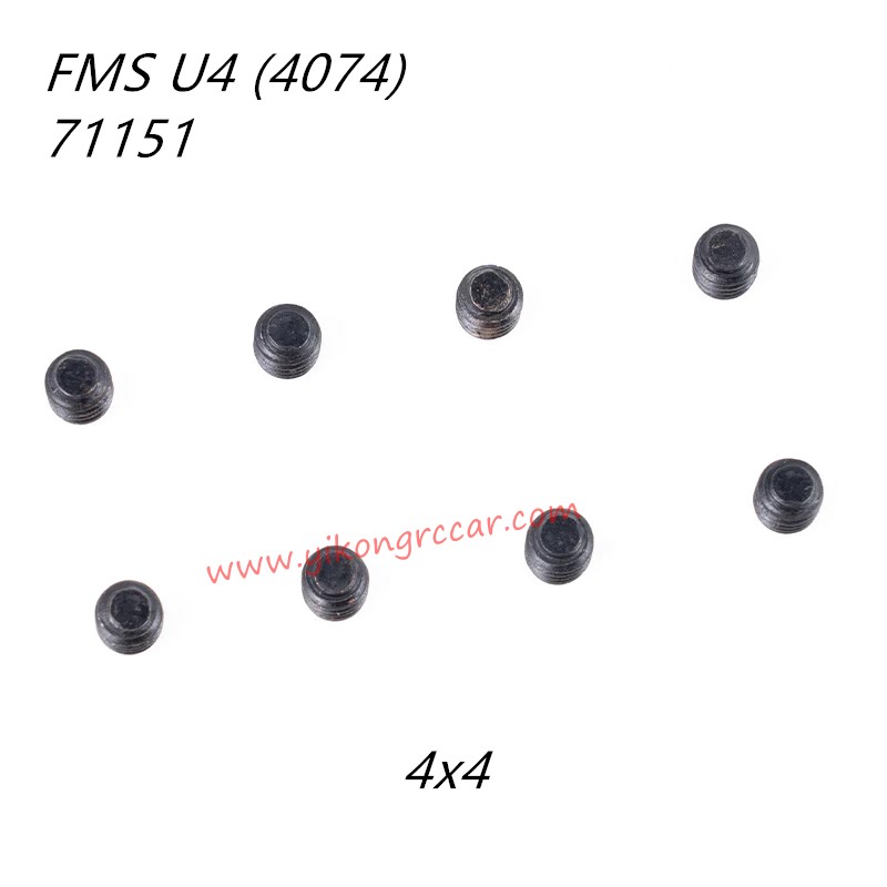 FMS U4 10702 RC Car Parts Headless Screws 4x4 APSC71151 FMS U4 10702 RC Car Parts Headless Screws 4x4 APSC71151