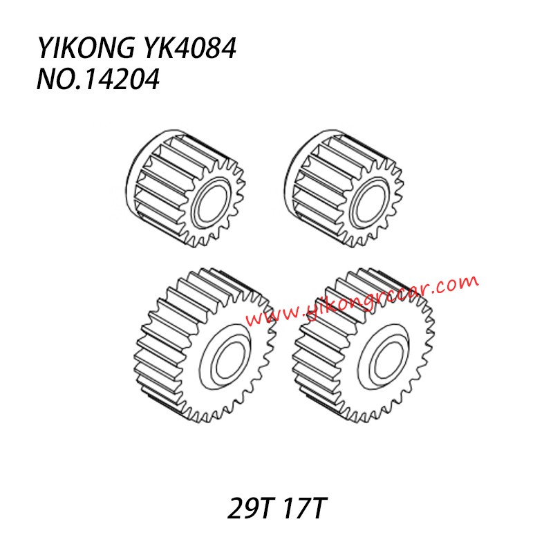 YIKONG YK4084/Pro RC Car Parts 29T 17T Portal Axle Gear 14204