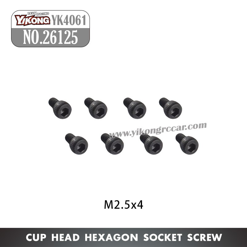 YIKONG YK4061 Parts Cup head hexagon socket screw M2.5x4 26125