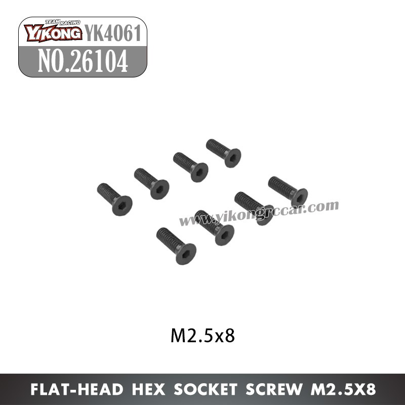 YIKONG YK4061 RC Crawler Parts Flat-head hex socket screw M2.5x8 26104