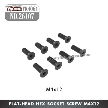 YIKONG YK4061 Parts Flat-head hex socket screw M4x12 26107