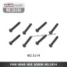 YIKONG YK4061 Parts Pan Head Hex Screw M2.5x14 26108