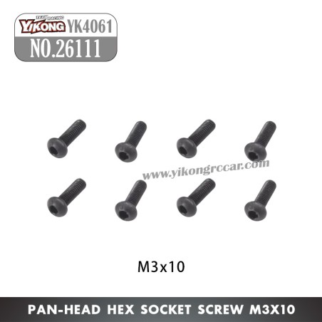 YIKONG YK4061 Parts Pan-head hex socket screw M3x10 26111