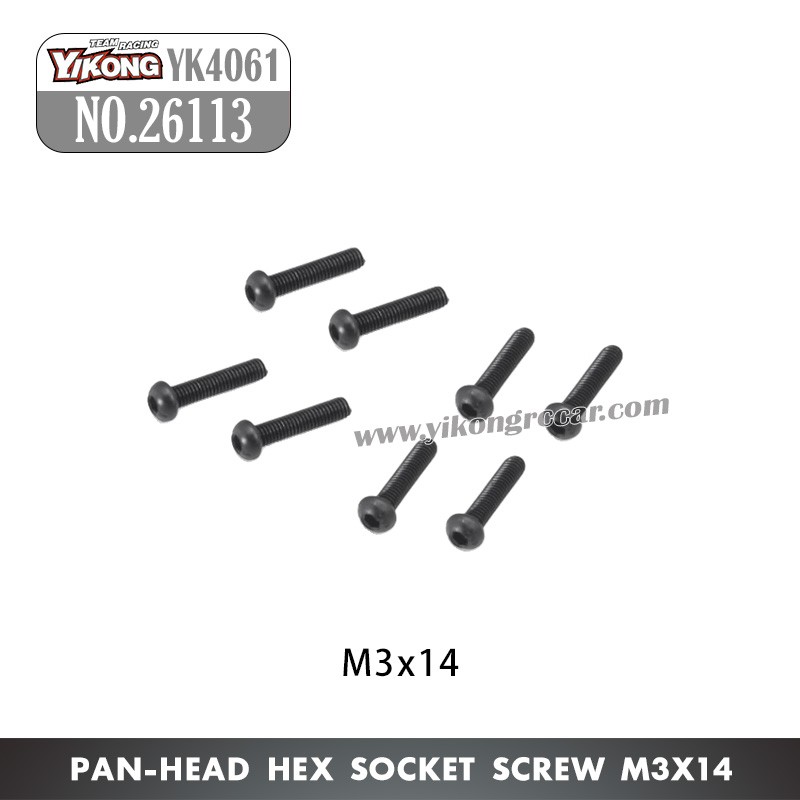 YIKONG YK4061 Parts Pan-head hex socket screw M3x14 26113