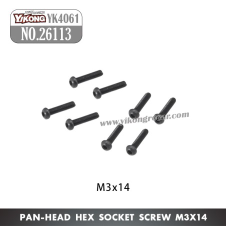 YIKONG YK4061 Parts Pan-head hex socket screw M3x14 26113