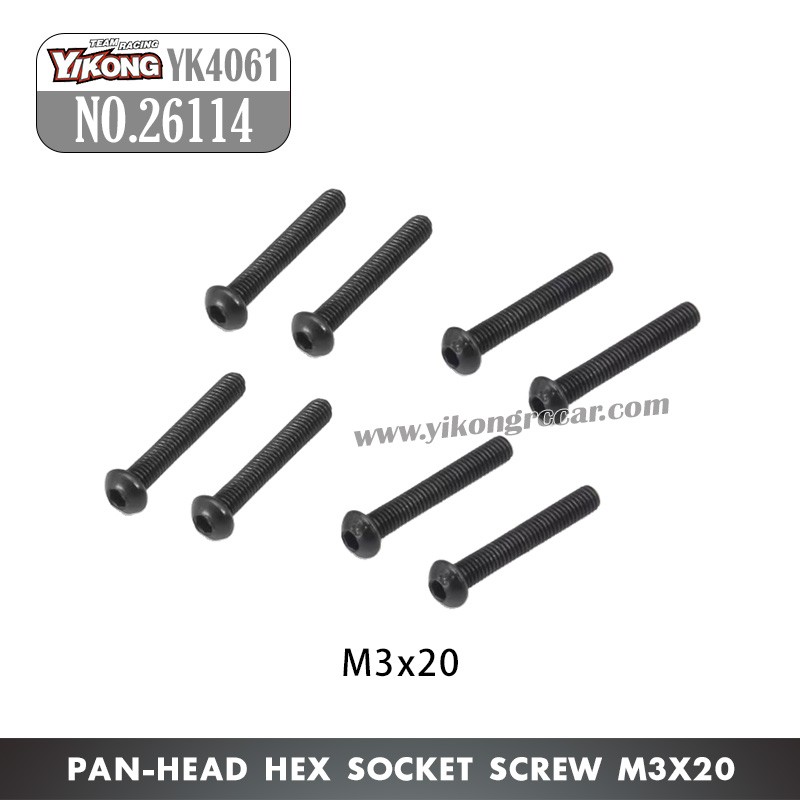 YIKONG YK4061 Parts Pan-head hex socket screw M3x20 26114