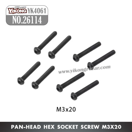 YIKONG YK4061 Parts Pan-head hex socket screw M3x20 26114