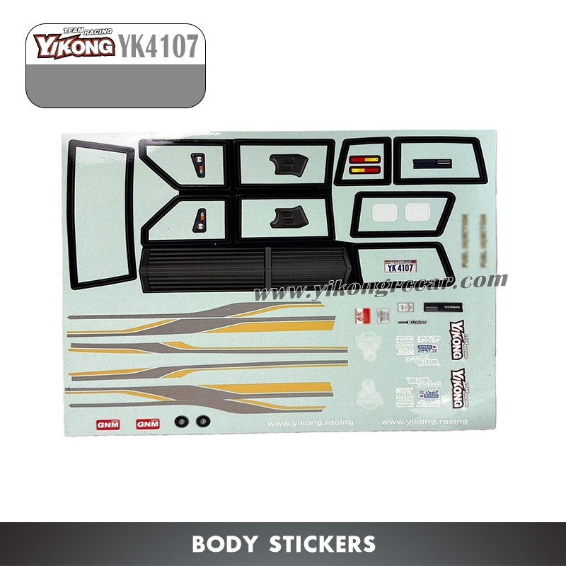 YIKONG YK4107 RC Car Parts Stickers