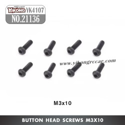 YIKONG YK4107 1/10 RC Crawler Parts Button Head Screws (M3x10) 21136