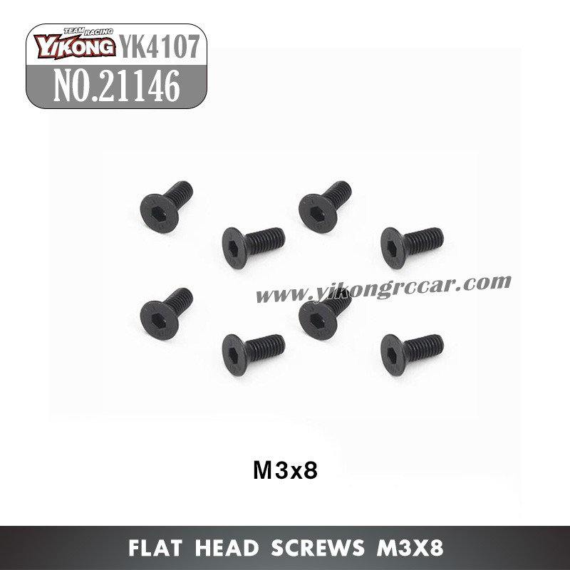 YIKONG YK4107 Parts Flat Head Screws (M3x8) 21146