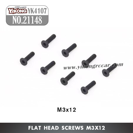 YIKONG YK4107 RC Vehicle Parts Flat Head Screws (M3x12) 21148