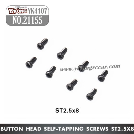 YIKONG YK4107 RC Vehicle Parts Button head Self-tapping screws (ST2.5x8) 21155