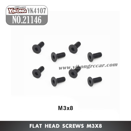 YIKONG YK4107Pro Parts Flat Head Screws (M3x8) 21146