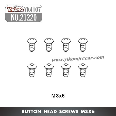 YIKONG YK4107Pro Parts Button Head Screws (M3x6) 21220