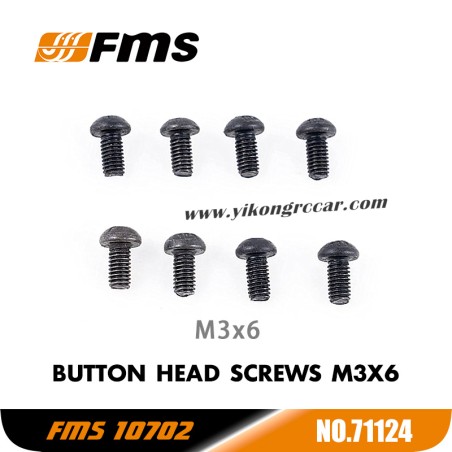 FMS 10702 (4074) RC Truck Parts Button Head Screws M3x6 APSC71124