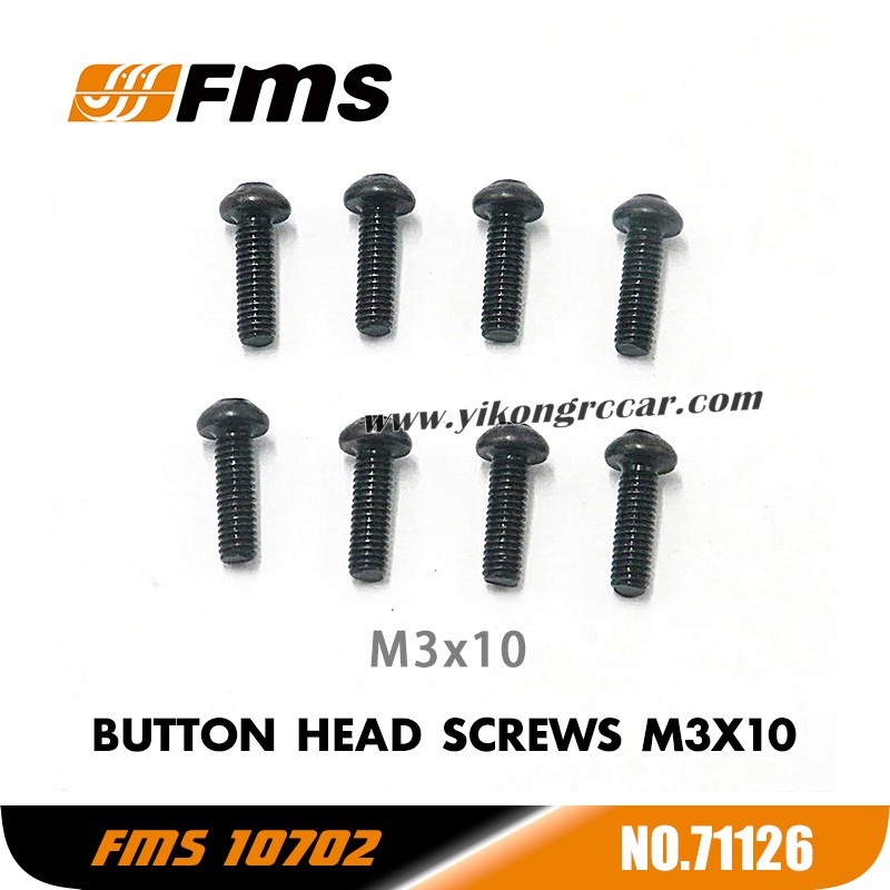 FMS 10702 (4074) RC Truck Parts Button Head Screws M3x10 APSC71126