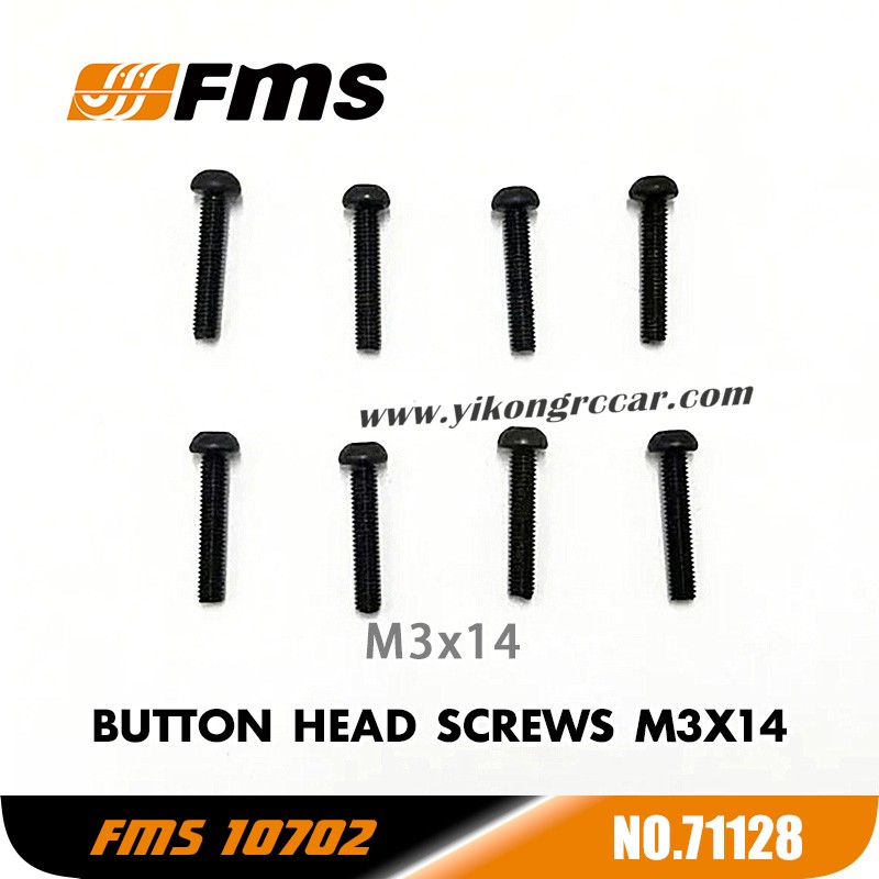 FMS 10702 (4074) RC Truck Parts Button Head Screws M3x14 APSC71128