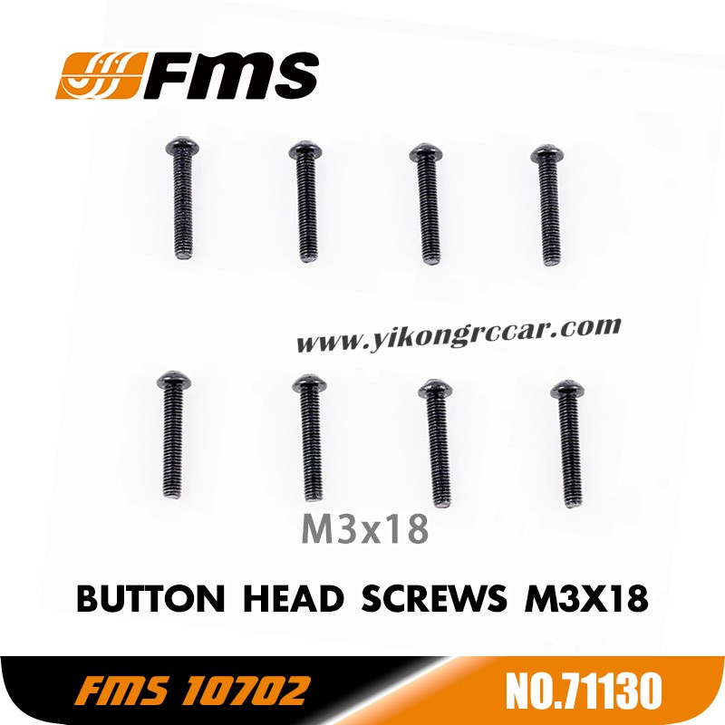 FMS 10702 (4074) 1/7 RC Car Parts Button Head Screws M3x18 APSC71130