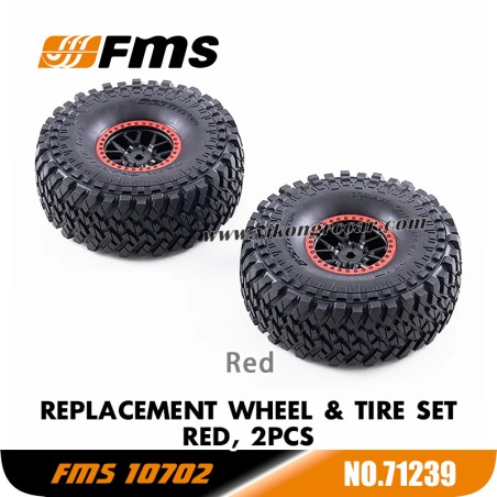 FMS U4 (4074) Parts Replacement Wheel & Tire Set (Red) APSC71239