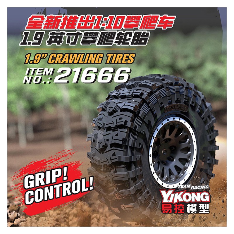 YIKONG 1/10 Series RC Car Parts 1.9" Crawling Tires 21666