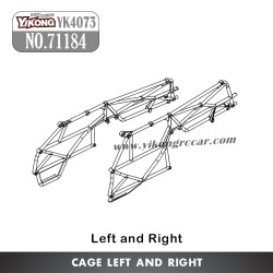 71184 YIKONG YK4073 RC Car Parts Cage Left-Right