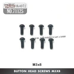 YIKONG YK4072 DF7 RC Short Truck Parts Button Head Screw (M3x8) 71125