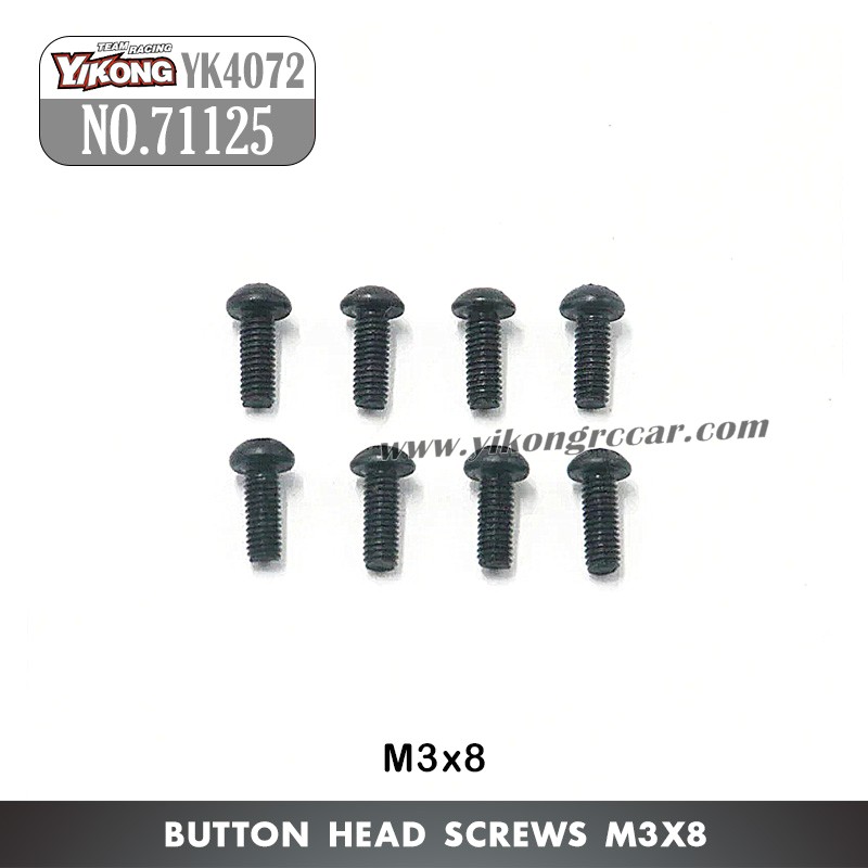 YIKONG YK4072 DF7 RC Short Truck Parts Button Head Screw (M3x8) 71125