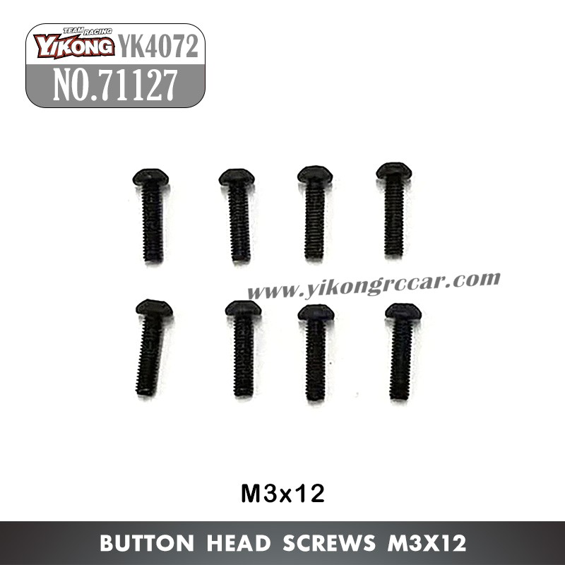 YIKONG YK4072 DF7 RC Short Truck Parts Button Head Screw (M3x12) 71127