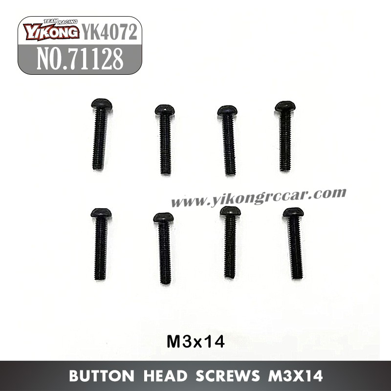 YIKONG YK4072 DF7 RC Short Truck Parts Button Head Screw (M3x14) 71128