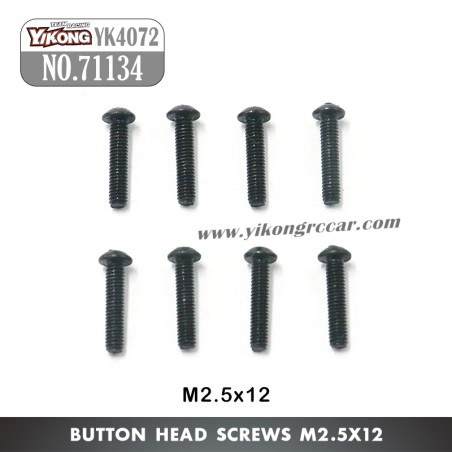 YIKONG YK4072 DF7 RC Short Truck Parts Button Head Screw (M2.5x12) 71134