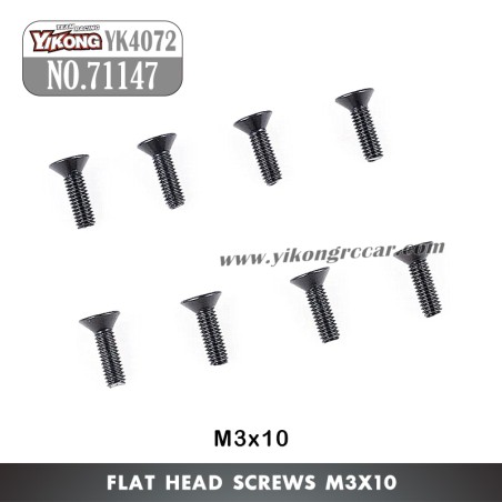 YIKONG YK4072 DF7 RC Short Truck Parts Flat Head Screws (M3x10) 71147