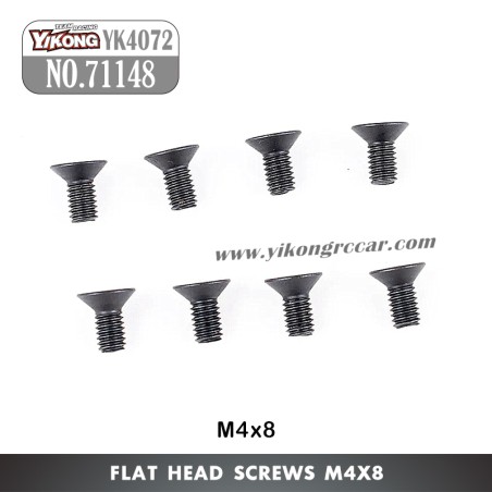 YIKONG YK4072 DF7 RC Short Truck Parts Flat Head Screws (M4x8) 71148