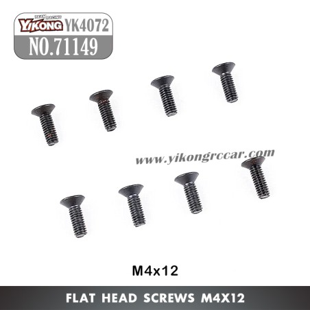 YIKONG YK4072 DF7 RC Short Truck Parts Flat Head Screws (M4x12) 71149
