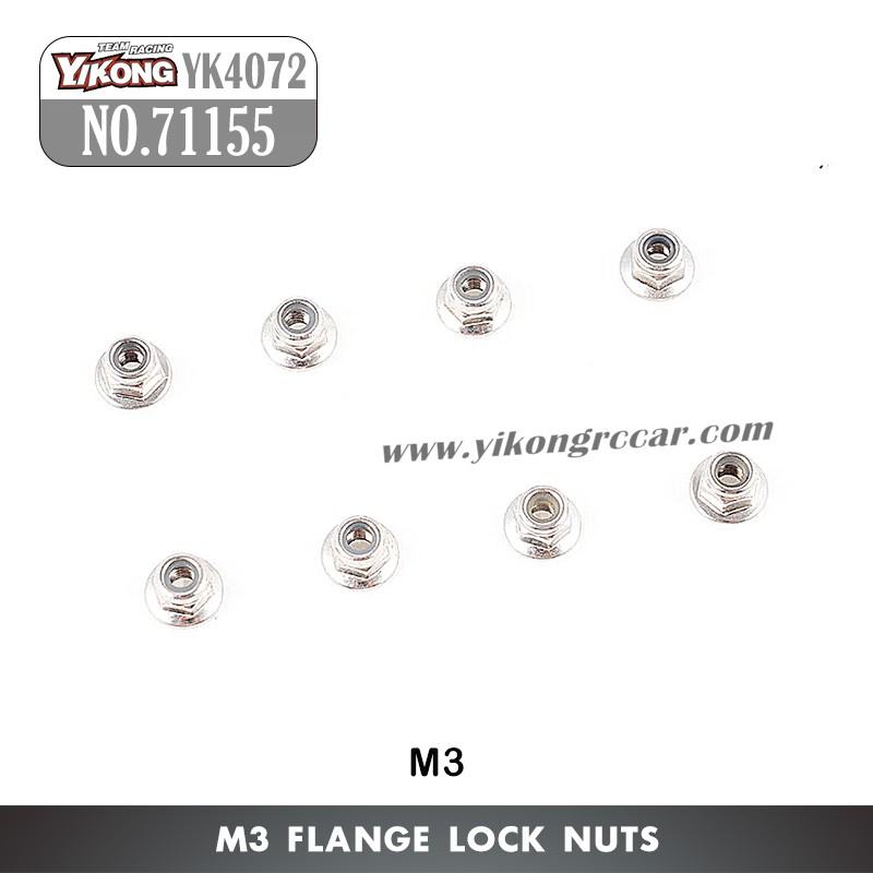 YIKONG YK4072 DF7 RC Short Truck Parts Flange Lock Nuts (M3) 71155