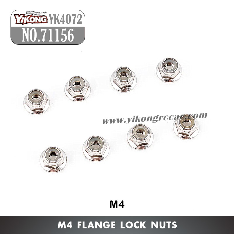 YIKONG YK4072 DF7 RC Short Truck Parts Flange Lock Nuts (M4) 71156