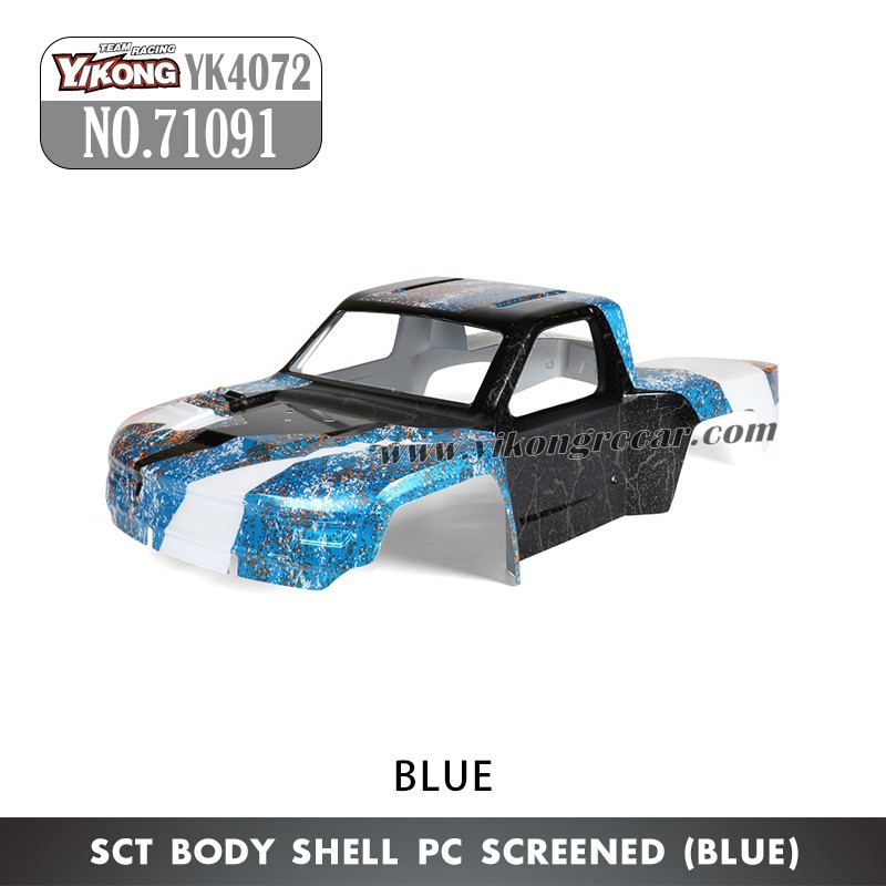 YIKONG DF7 YK4072 Parts SCT Body Shell (PC Screened) 71091 BLUE