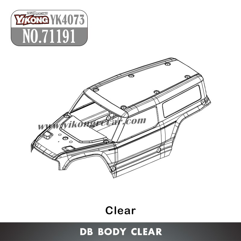 71191 YIKONG TB7 YK4073 Parts DB Body (Clear)