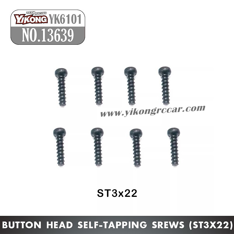 YIKONG YK6101 RC Crawler Parts Button Head Self-tapping srews (ST3x22) 13639