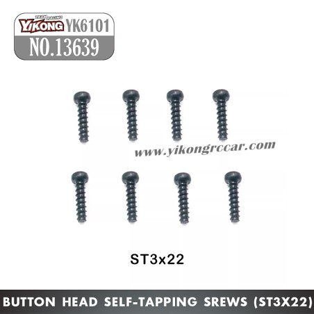 YIKONG YK6101 RC Crawler Parts Button Head Self-tapping srews (ST3x22) 13639