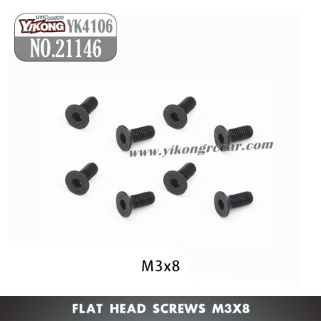 YIKONG YK4106 RC Crawler Parts Flat Head Screws (M3x8) 21146