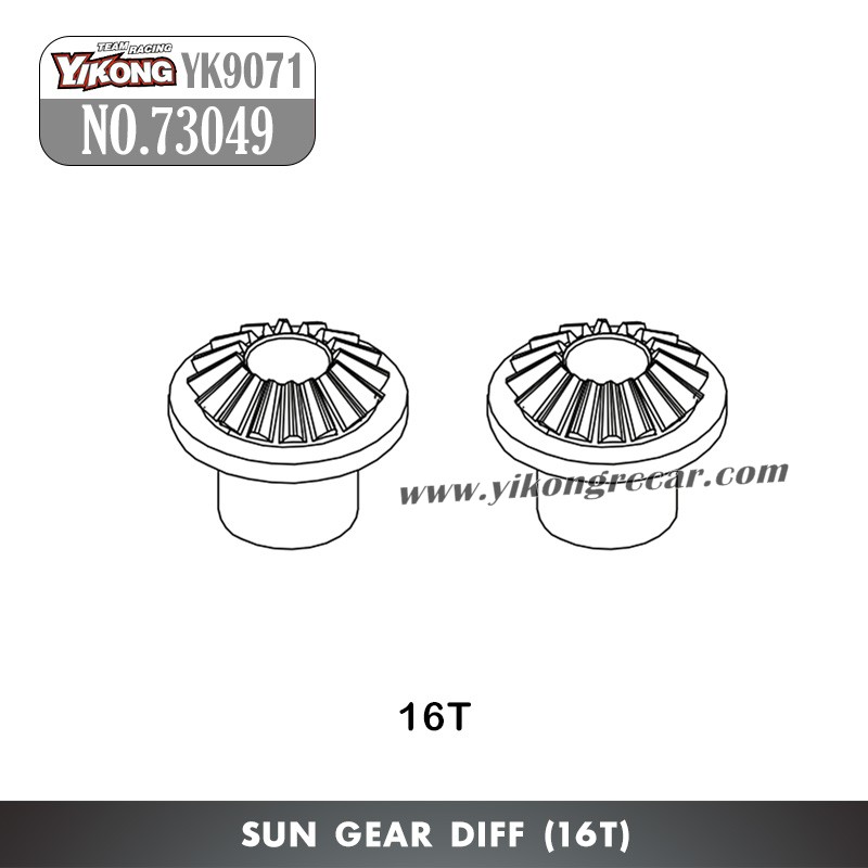 YIKONG YK9071 RC Car Parts Sun Gear Diff 16T 73049