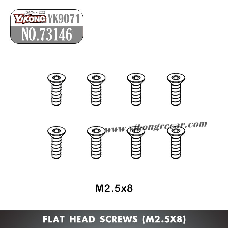 YIKONG YK9071 YT7/YT7Pro Parts Flat Head Screws (M2.5x8) 73146