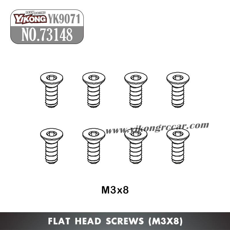 YIKONG YK9071 YT7/YT7Pro Parts Flat Head Screws (M3x8) 73148