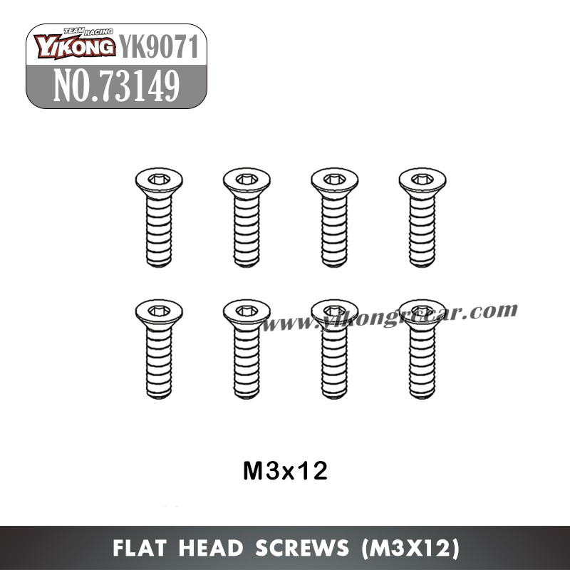 YIKONG YK9071 YT7/YT7Pro Parts Flat Head Screws (M3x12) 73149
