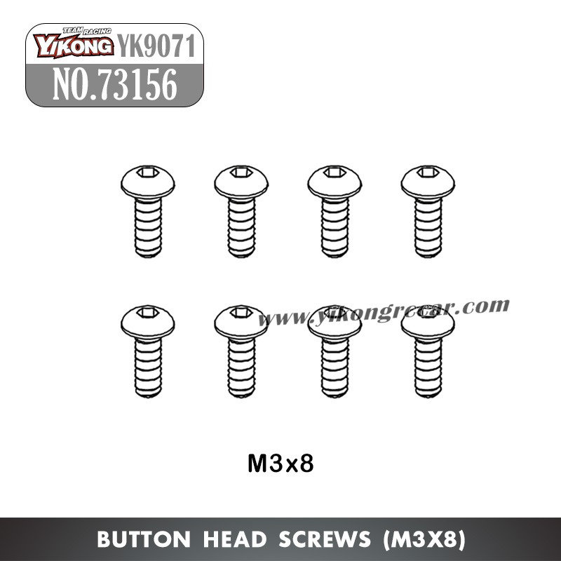 YIKONG YK9071 YT7/YT7Pro Parts Button Head Screws (M3x8) 73156