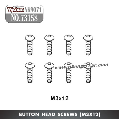YIKONG YK9071 YT7/YT7Pro Parts Button Head Screws (M3x12) 73158